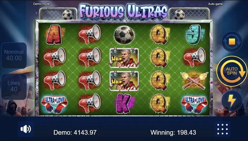 Furious Ultras - печеливши линии на барабаните